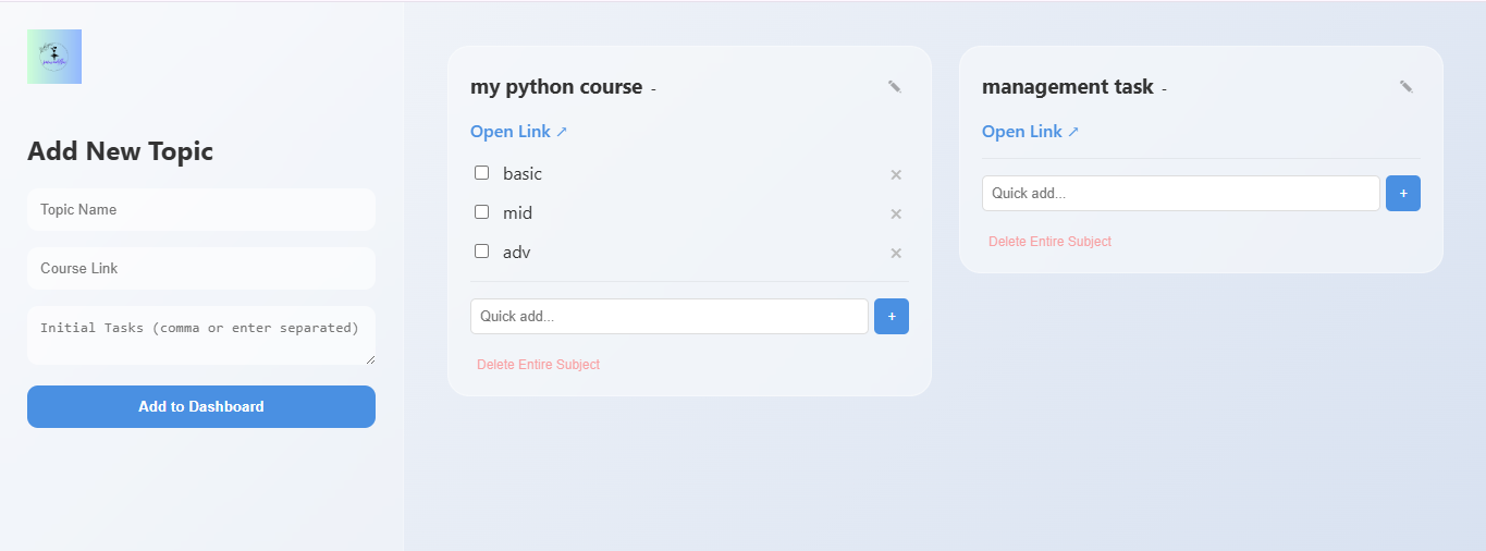 Link Manager App UI Preview